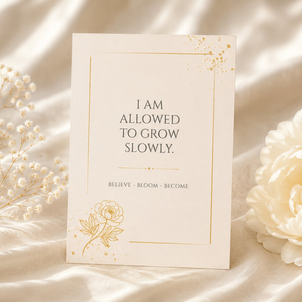 Gold Peony Affirmation Cards | Printable Card Set
