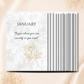 Gold Peony January Planner Journal – Monthly Printable PDF
