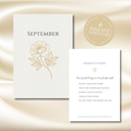 Gold Peony September Planner  – Monthly Printable PDF