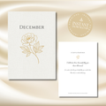 Gold Peony December Planner  – Monthly Printable PDF