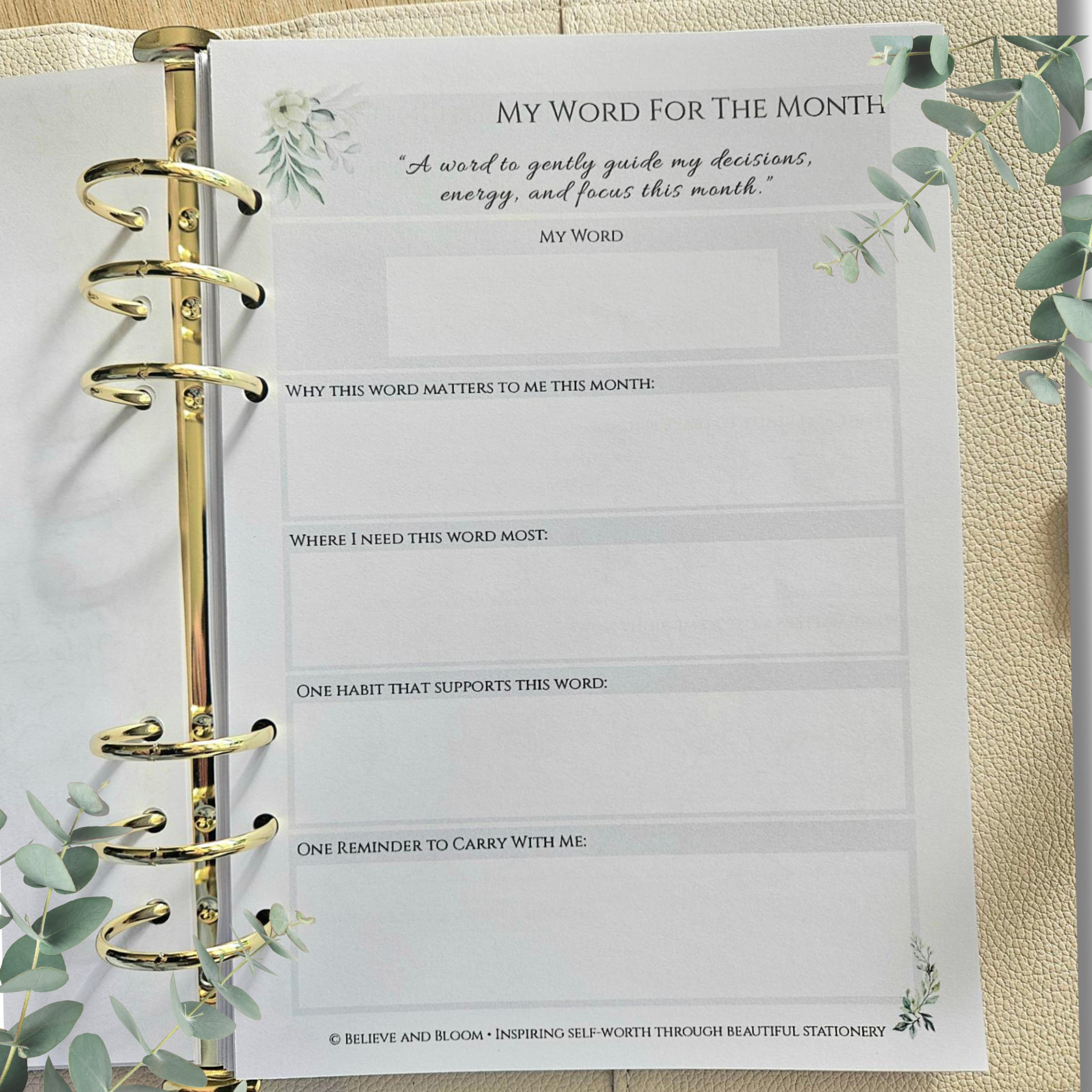 January Eucalyptus Monthly Planner Collection | Printable Planner Bundle
