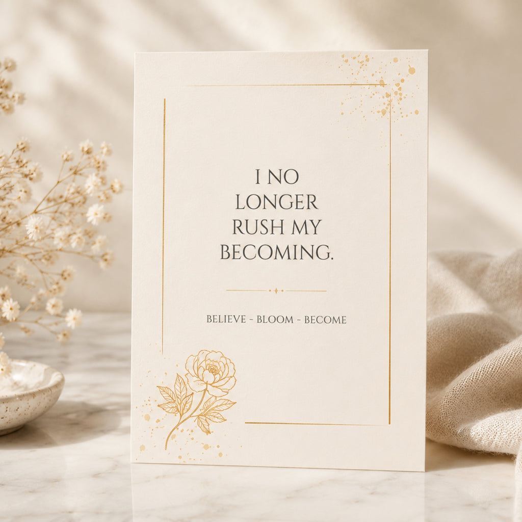 Gold Peony Affirmation Cards | Printable Card Set