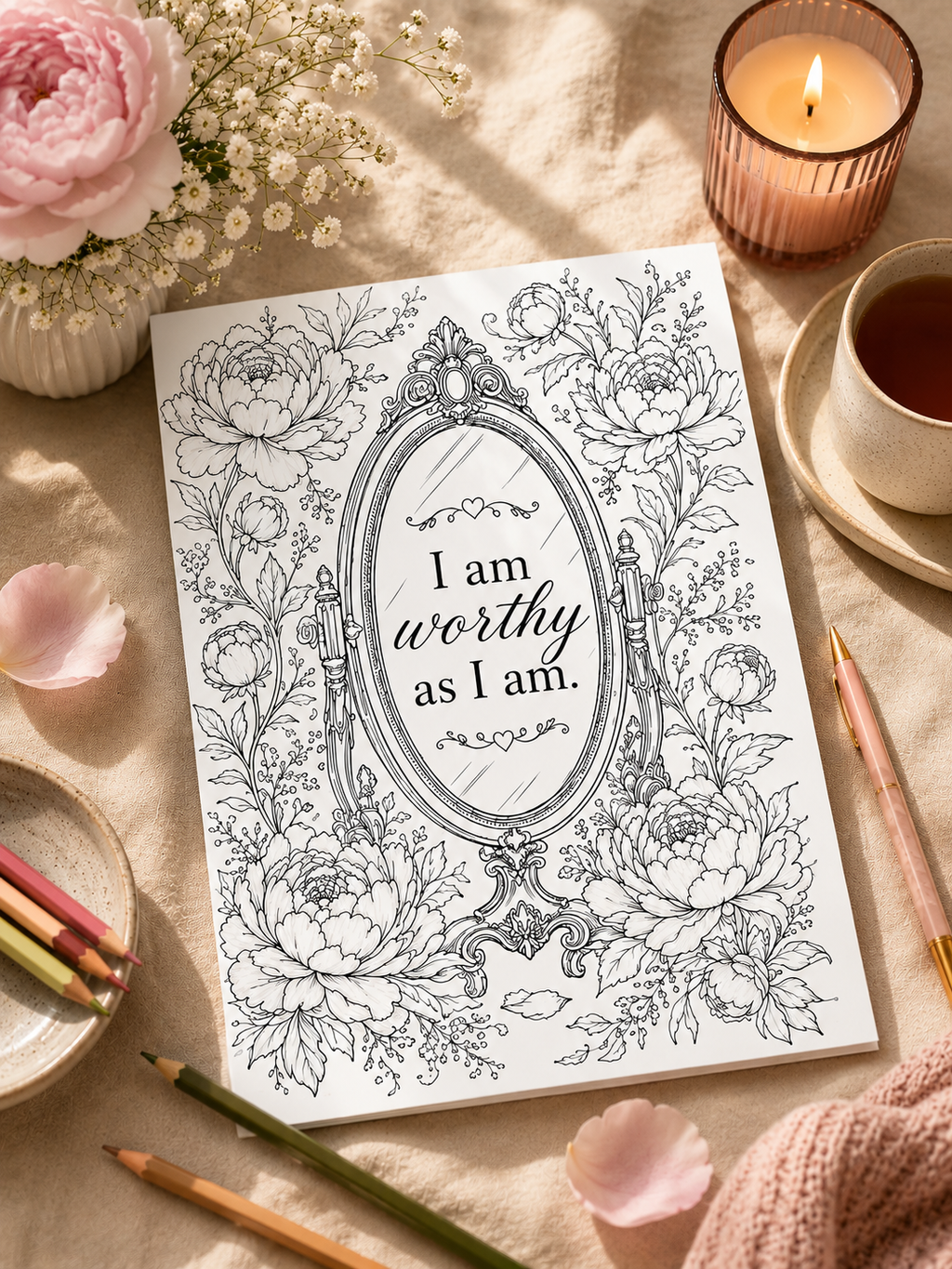 Self-Worth Bloom Journal | Printable 31-Day Guided Reflection Journal