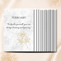 Gold Peony February Planner Journal – Monthly Printable PDF