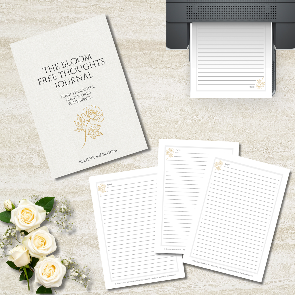 The Bloom Free Thoughts Journal | Printable Lined Journal