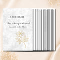 Gold Peony October Planner Journal – Monthly Printable PDF