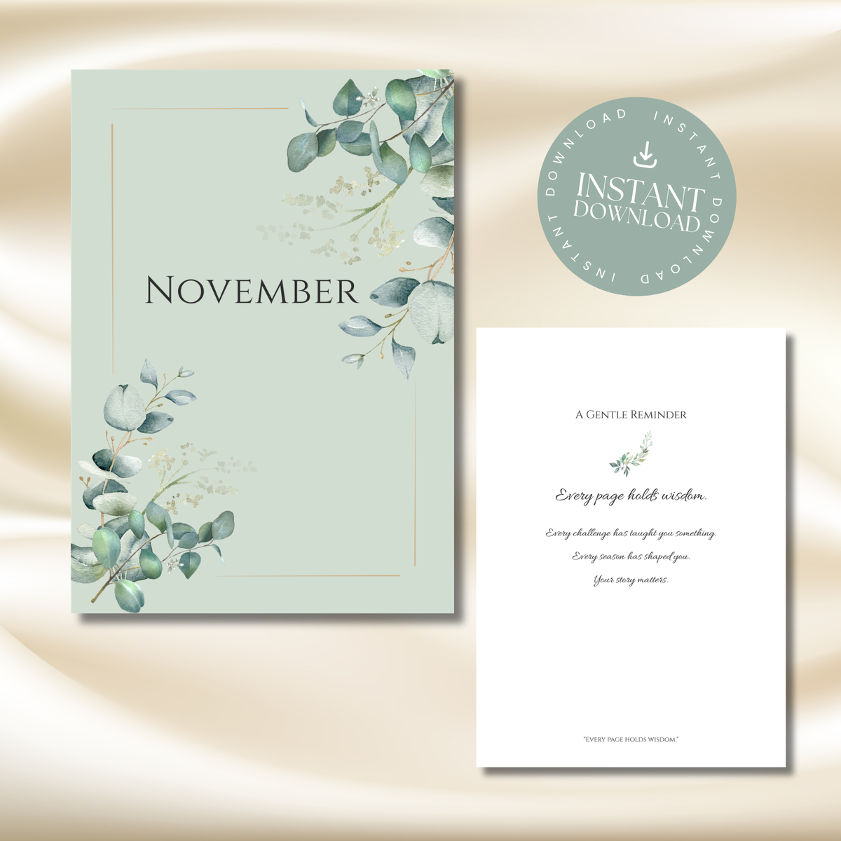November Eucalyptus Planner | Printable Monthly Planner
