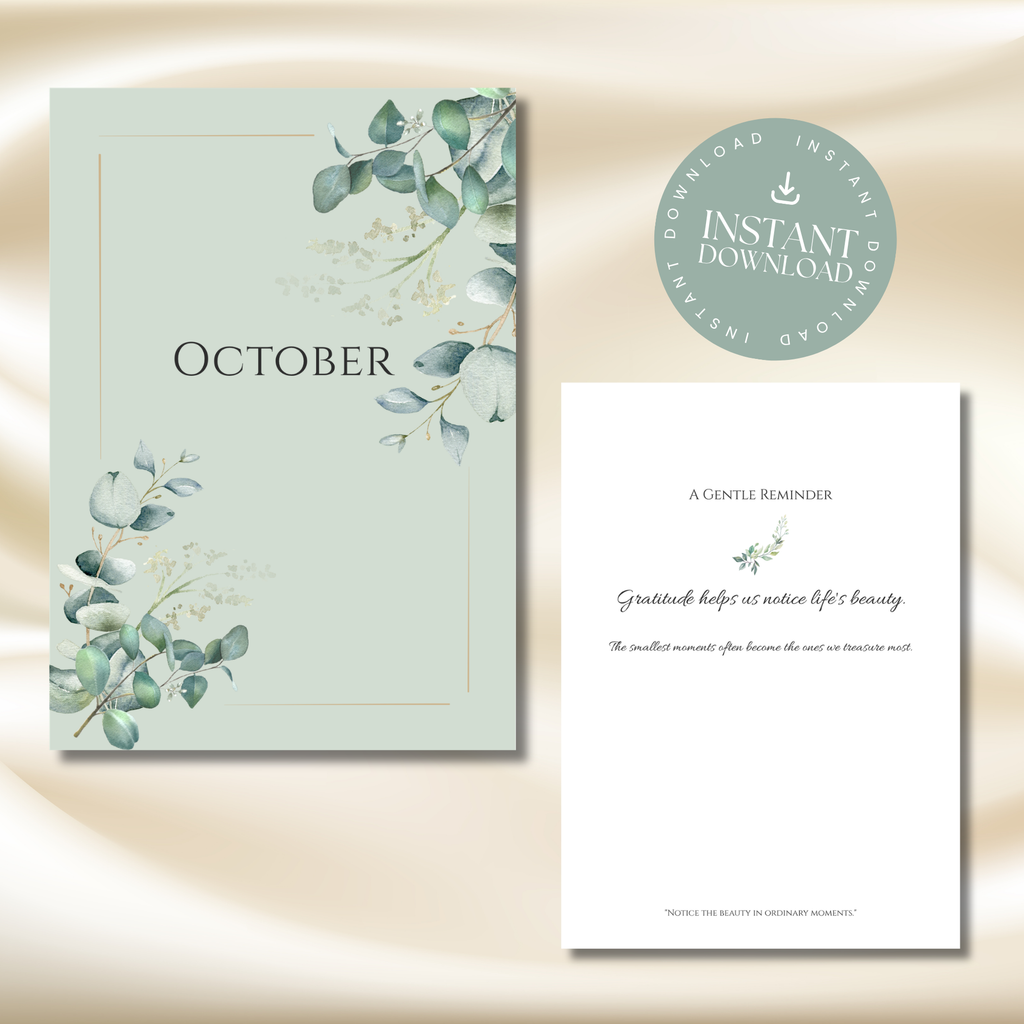 October Eucalyptus Planner | Printable Monthly Planner