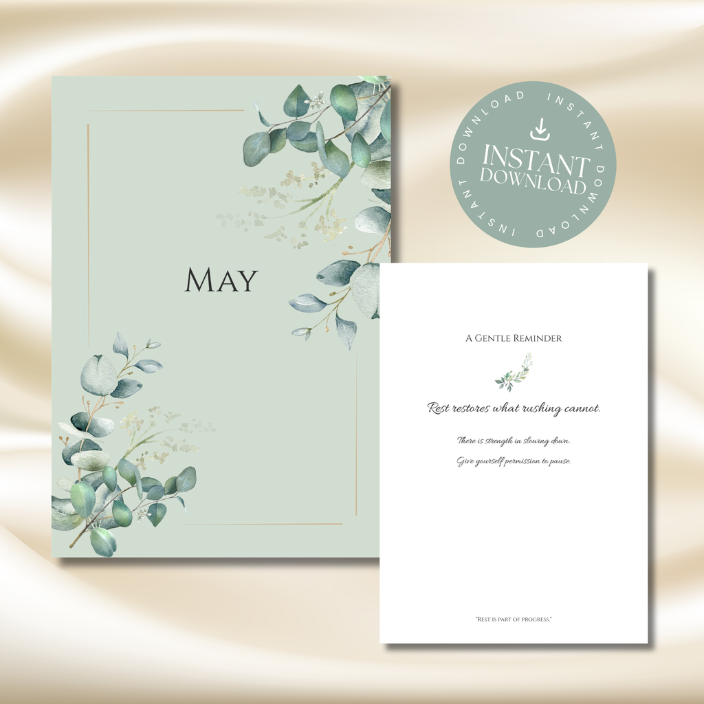 May Eucalyptus Planner | Printable Monthly Planner