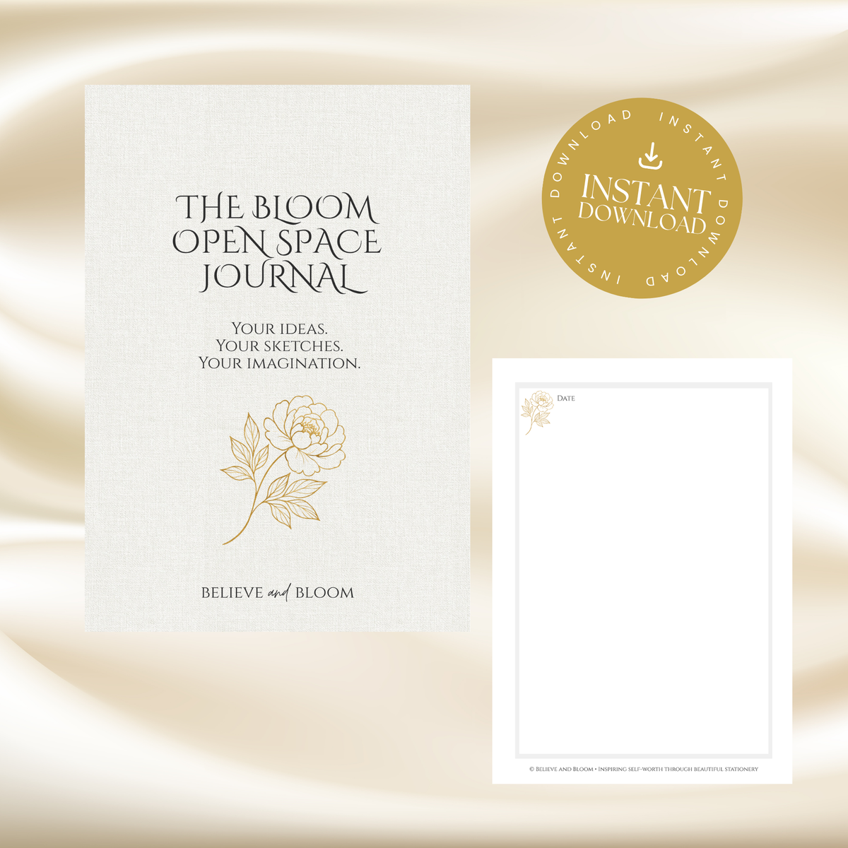 The Bloom Open Space Journal | Printable Blank Journal for Reflection & Creativity