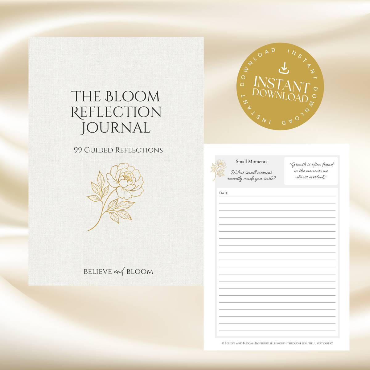 The Bloom Reflection Journal | 99 Guided Prompts for Self-Worth & Personal Growth