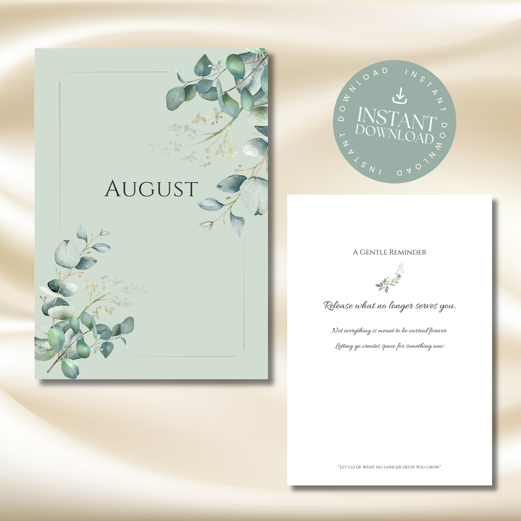 August Eucalyptus Planner | Printable Monthly Planner