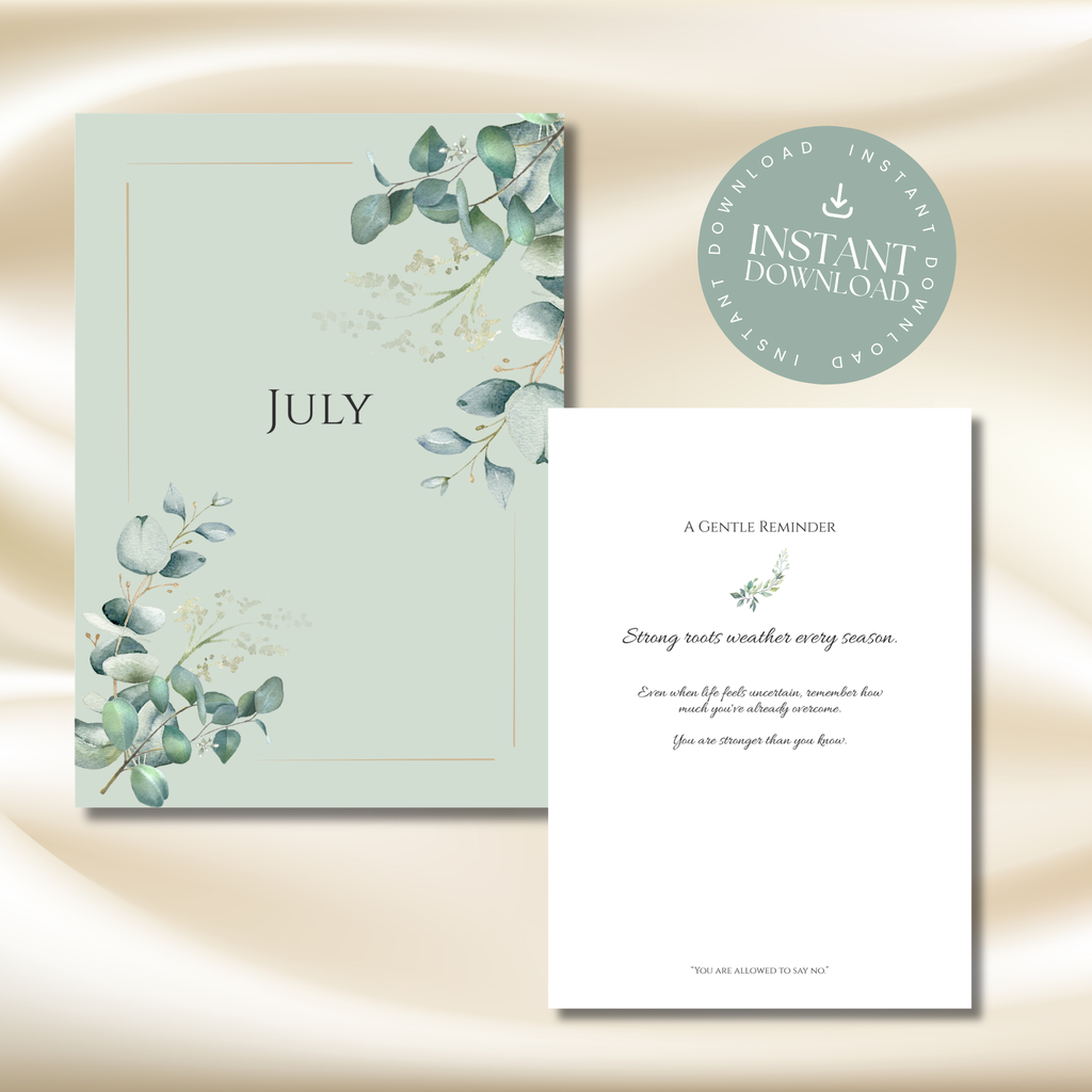 July Eucalyptus Planner | Printable Monthly Planner