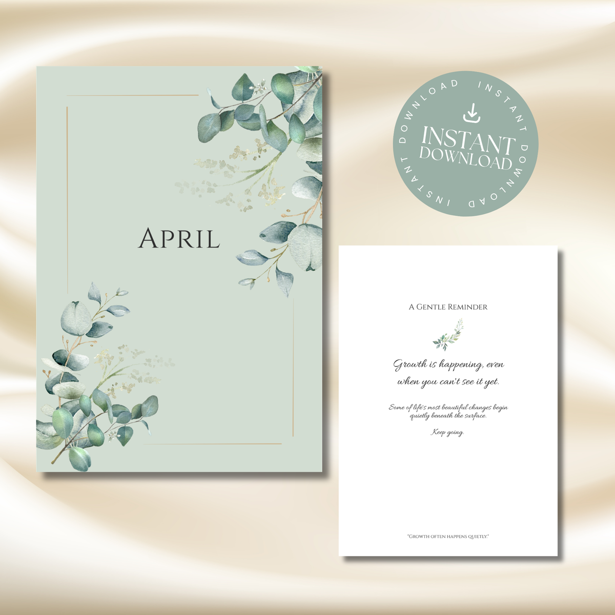 April Eucalyptus Planner | Printable Monthly Planner