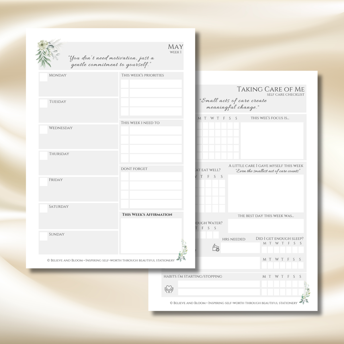May Eucalyptus Planner | Printable Monthly Planner