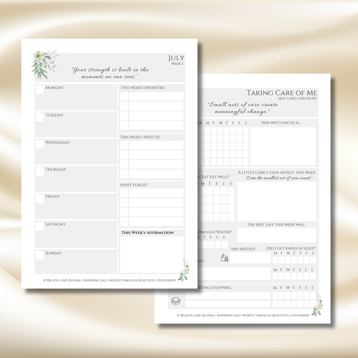 July Eucalyptus Planner | Printable Monthly Planner