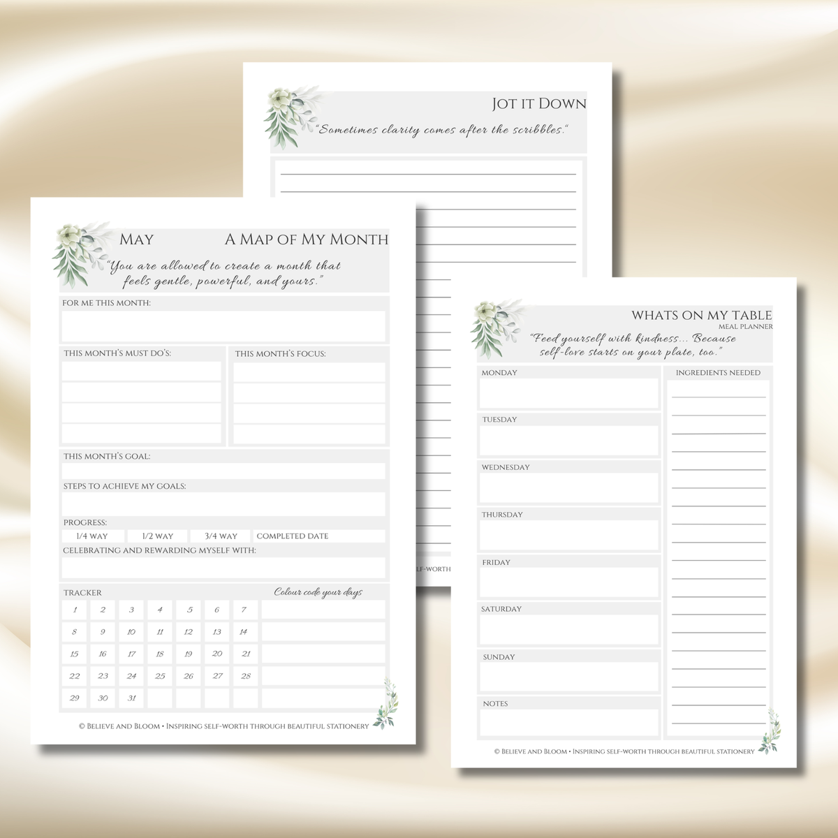 May Eucalyptus Planner | Printable Monthly Planner