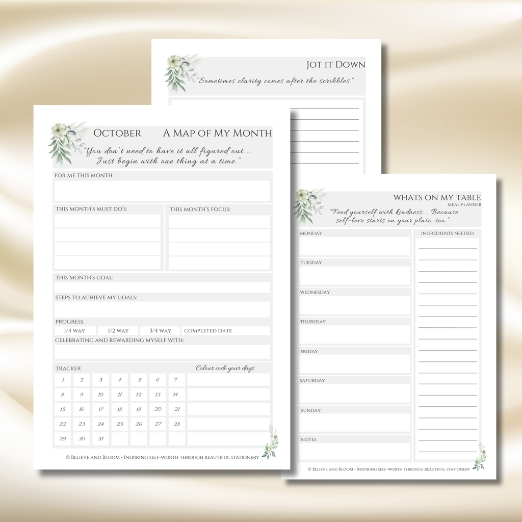 October Eucalyptus Planner | Printable Monthly Planner