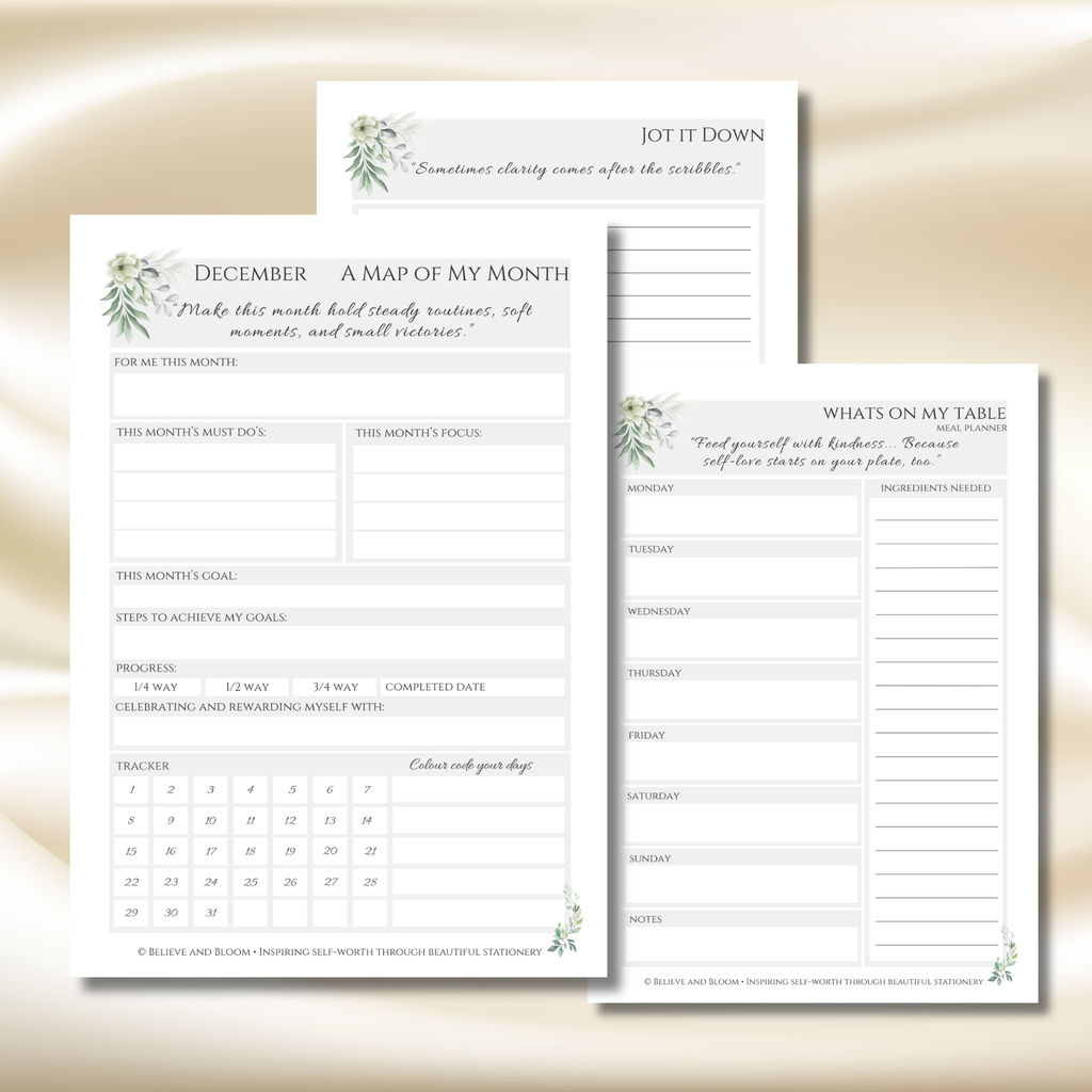 December Eucalyptus Planner | Printable Monthly Planner