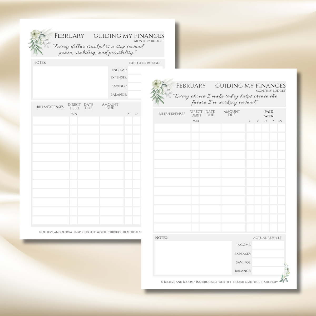 February Eucalyptus Planner | Printable Monthly Planner