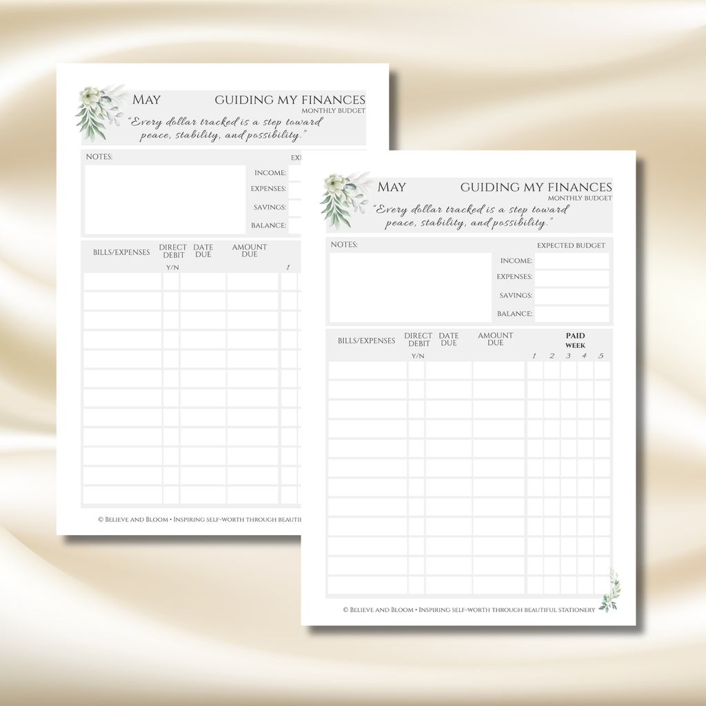 May Eucalyptus Planner | Printable Monthly Planner