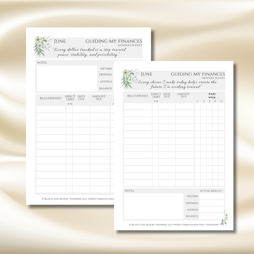 June Eucalyptus Planner | Printable Monthly Planner
