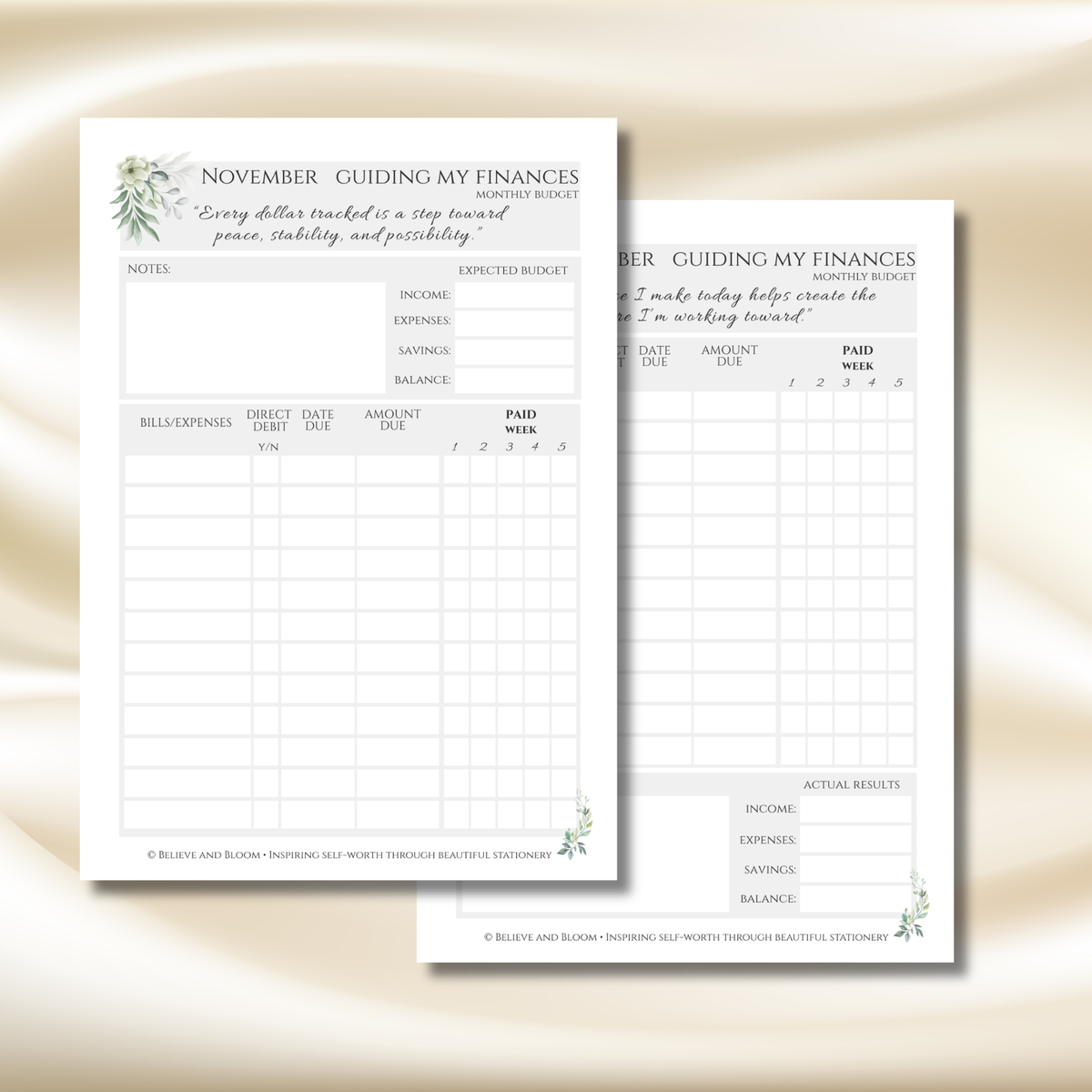 November Eucalyptus Planner | Printable Monthly Planner