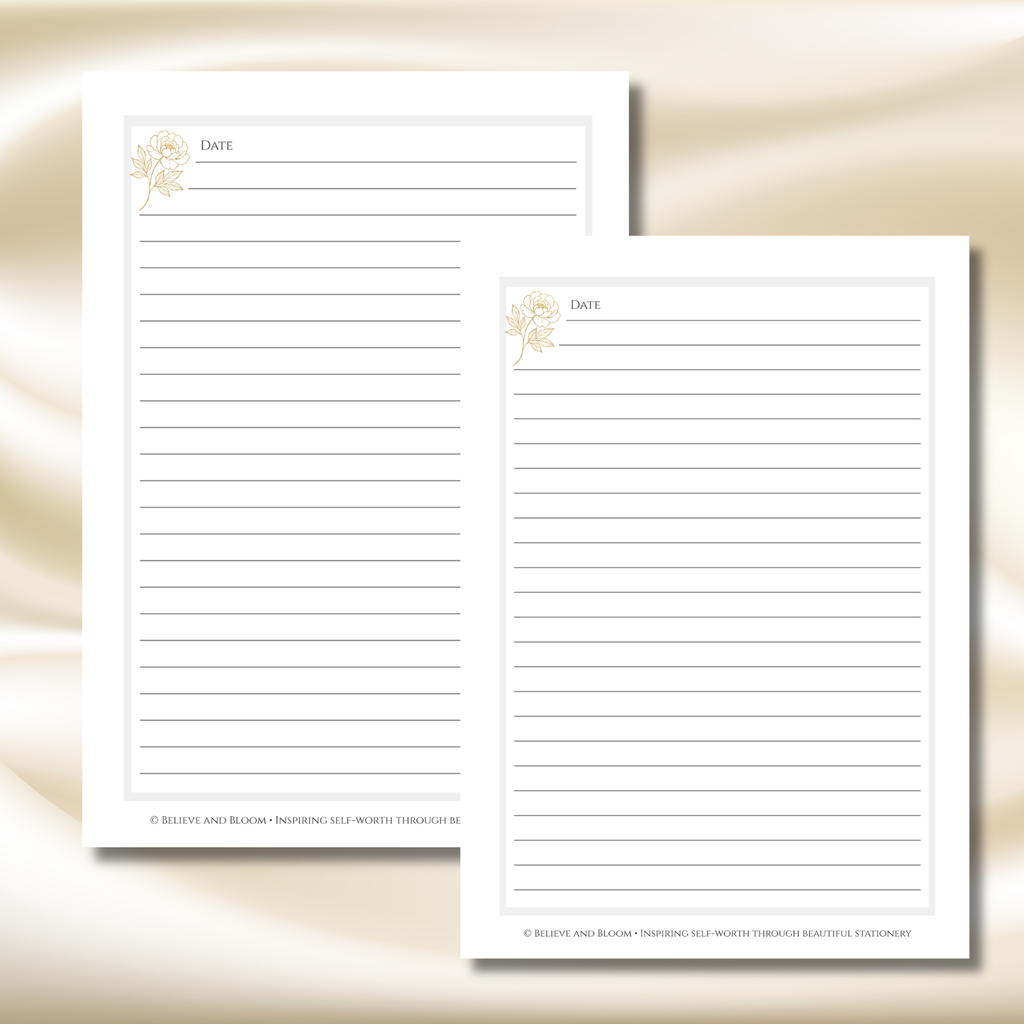 The Bloom Free Thoughts Journal | Printable Lined Journal