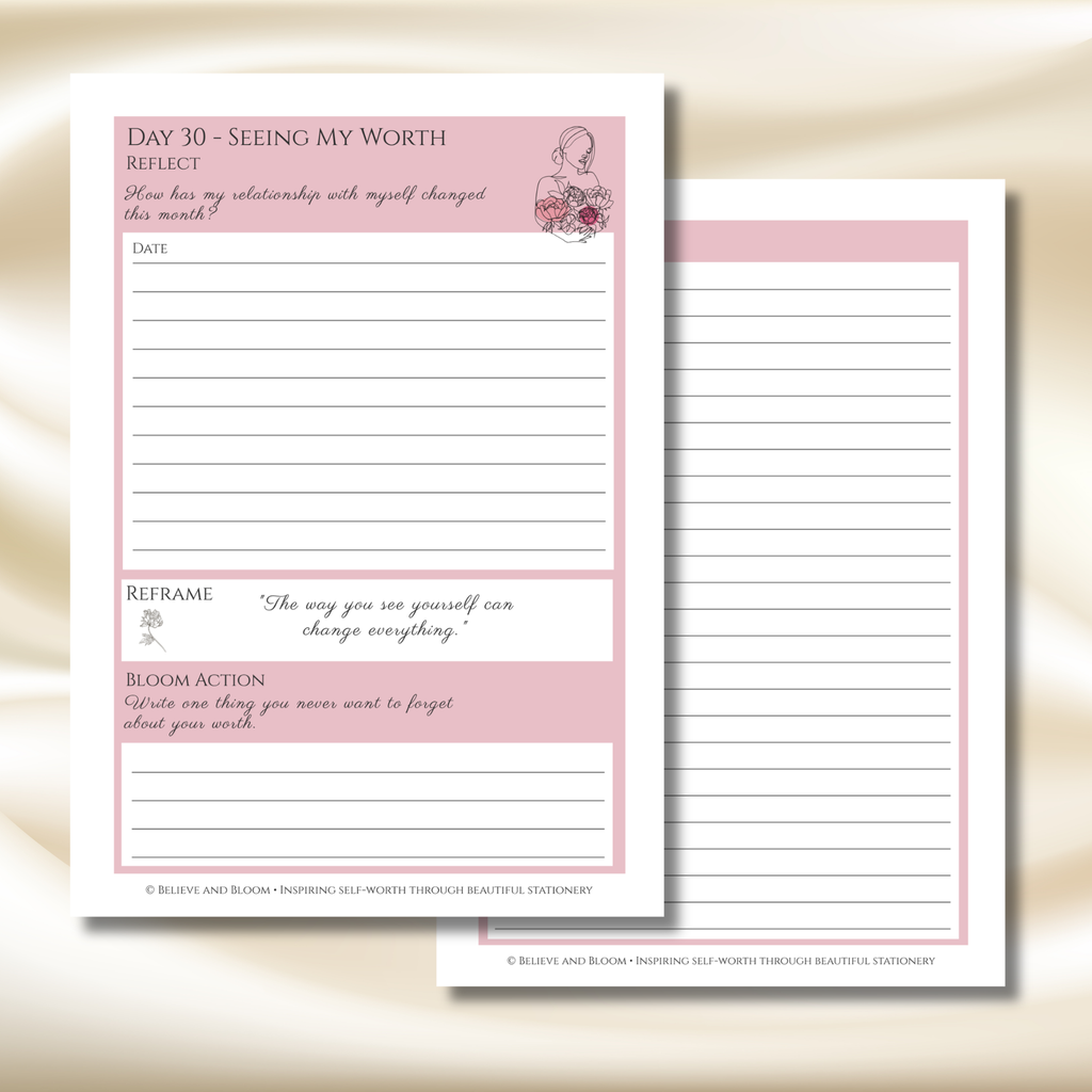 Self-Worth Bloom Journal | 31-Day Printable Guided Journal