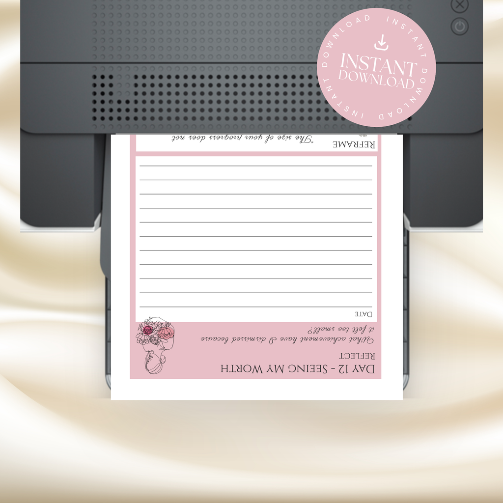 Self-Worth Bloom Journal | 31-Day Printable Guided Journal