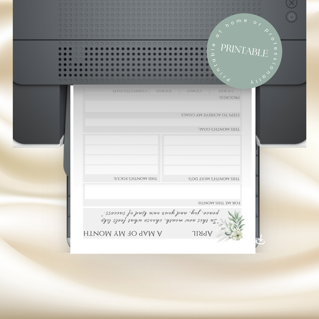 April Eucalyptus Planner | Printable Monthly Planner