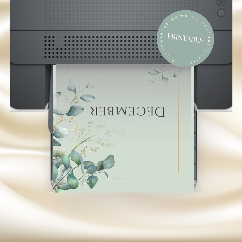 December Eucalyptus Planner | Printable Monthly Planner