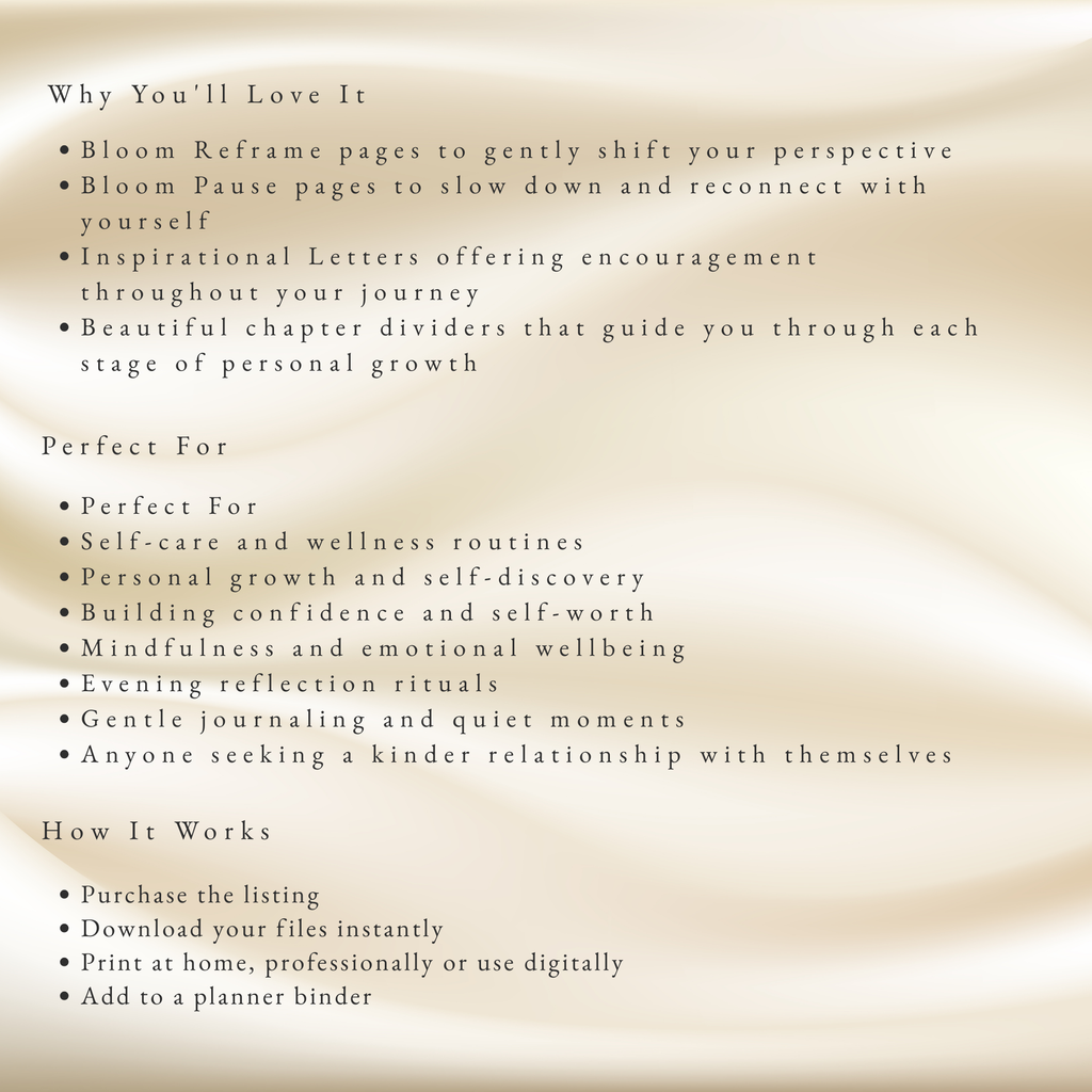 The Bloom Reflection Journal | 99 Guided Prompts for Self-Worth & Personal Growth